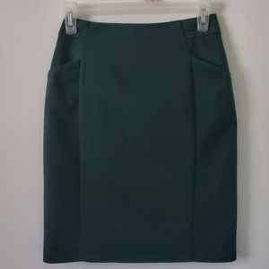 Hunter green, pencil skirt